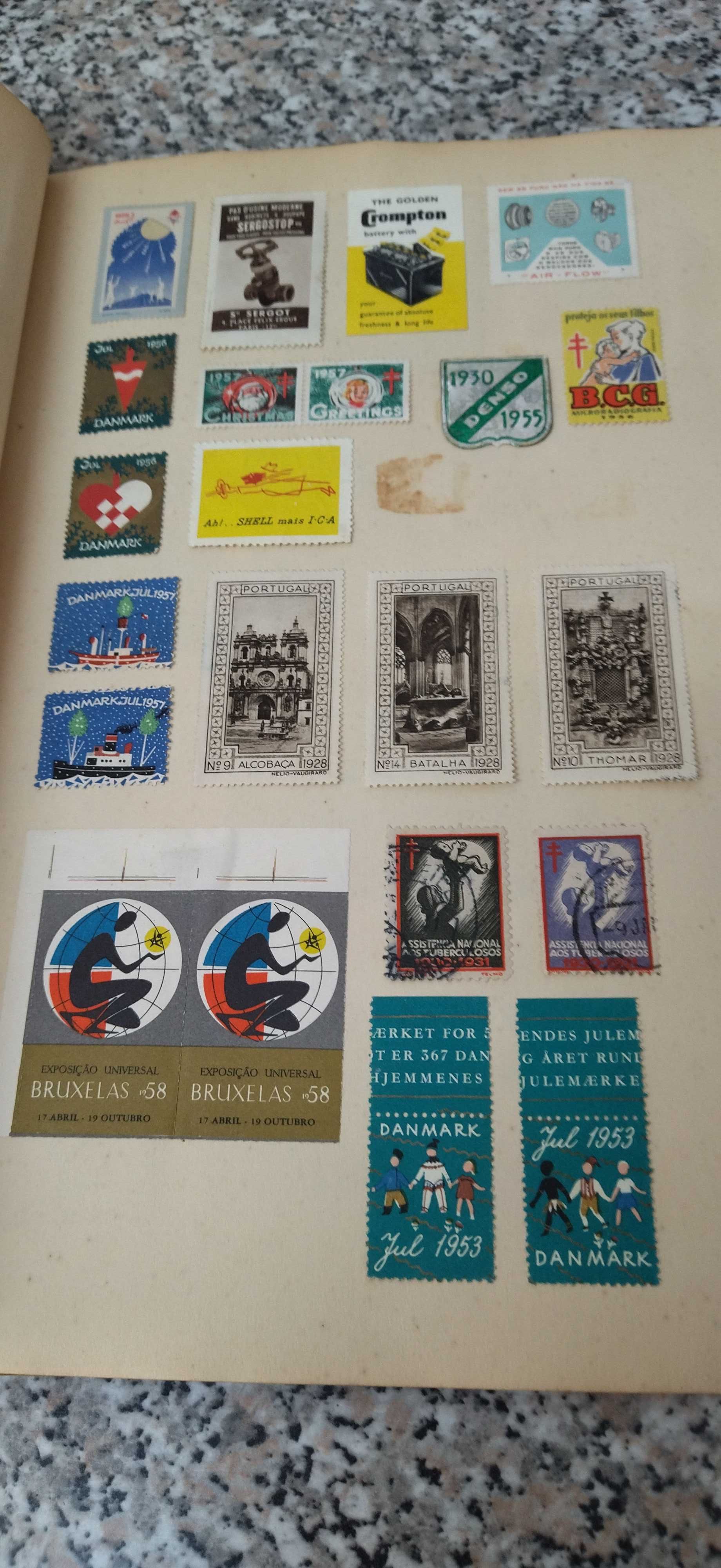 Selos e cupões antigos