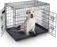 Novo! Dog Crate Jaula Transportadora Metálica com 2 Portas