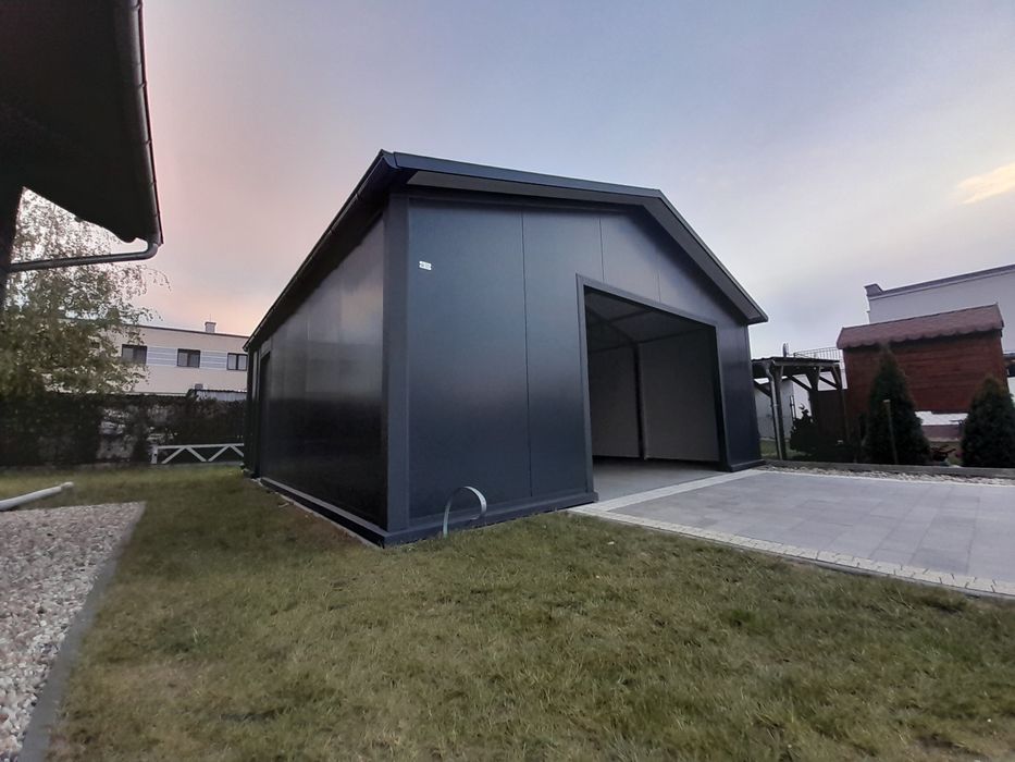 Garaż z płyty warstwowej,płyta PIR/EPS,izolacja,profil ocynk
