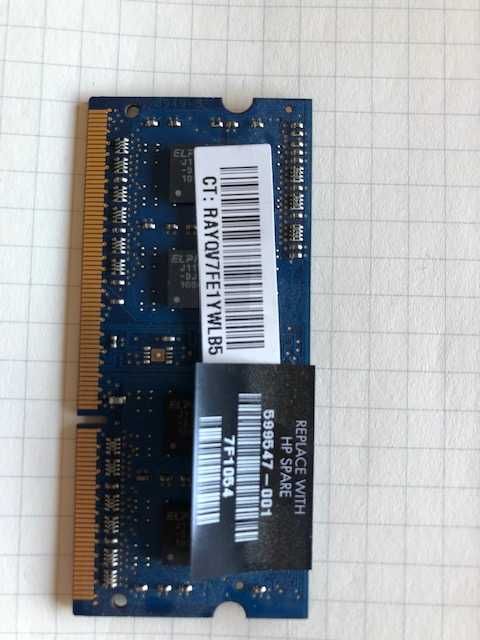 Memoria Ram 1gb ddr3 pc3-10600s para portátil