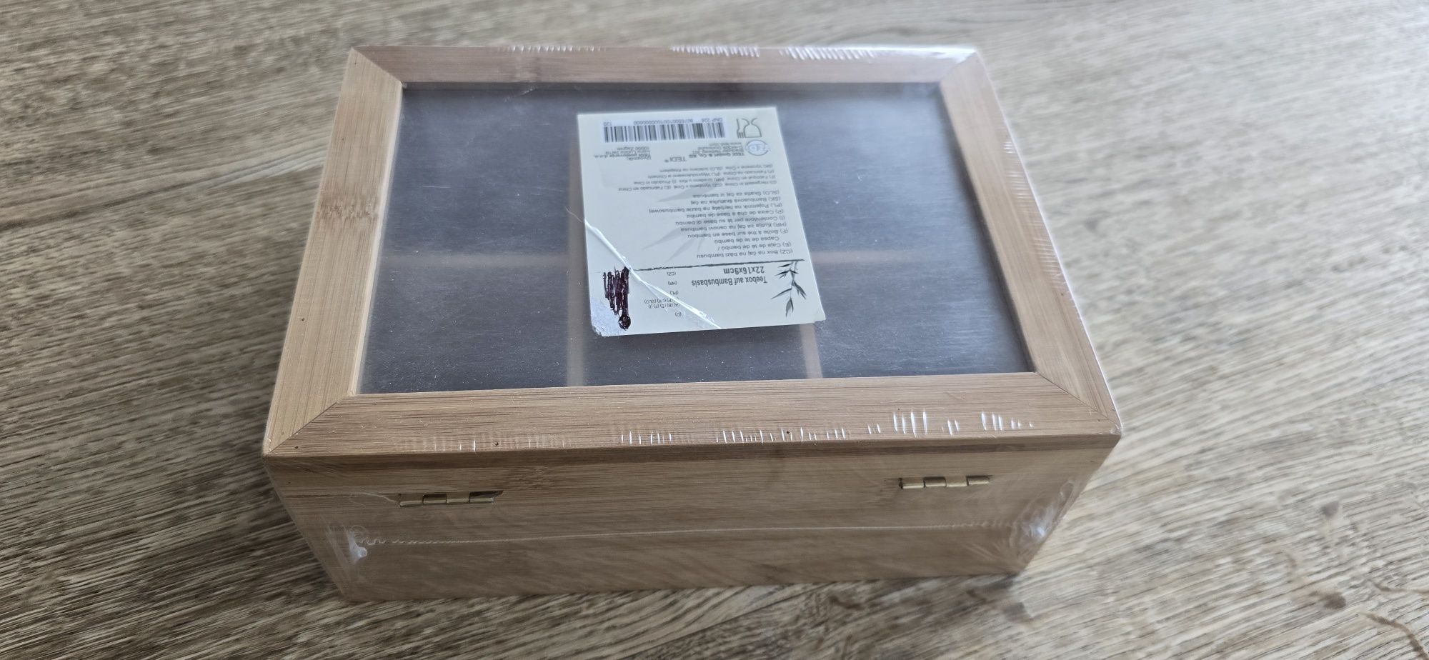 Nowy bambusowy pojemnik, organizer na herbatę 22x16x9 cm