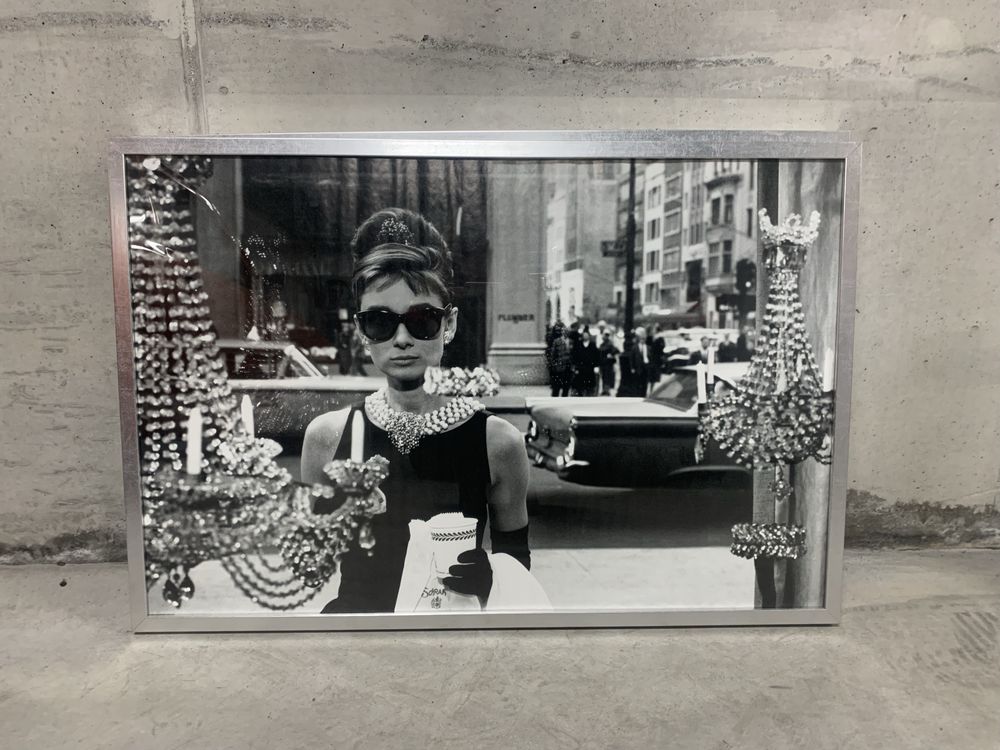 Quadro de poster de audrey hepburn - breakfast at tiffany’s