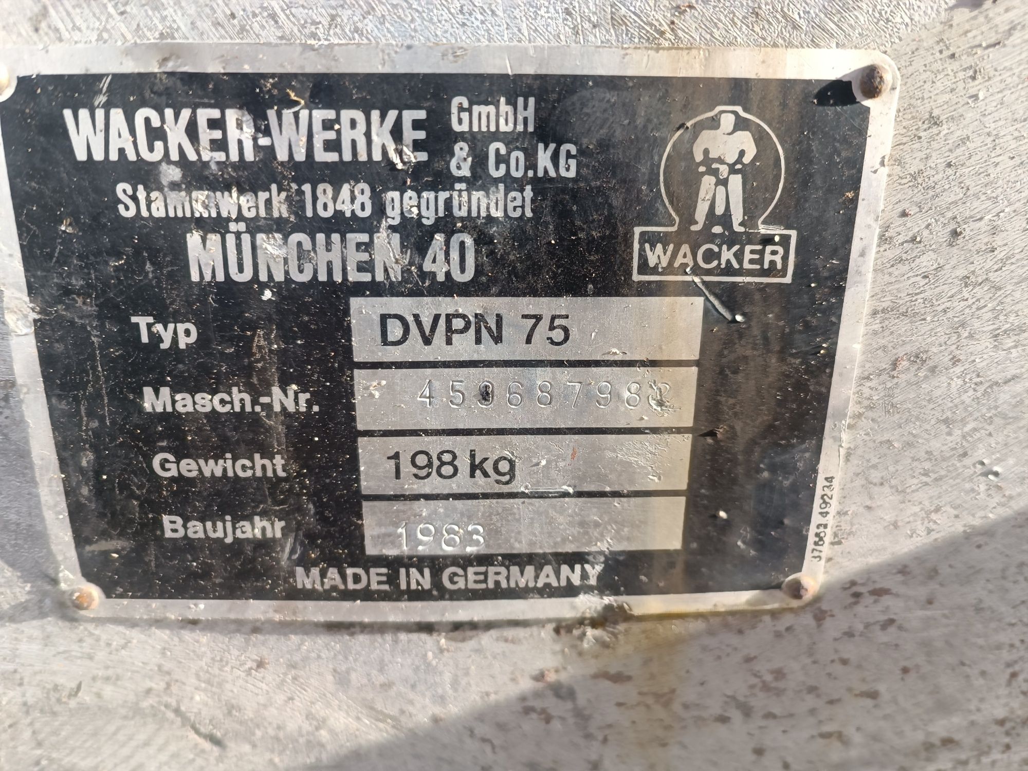 Zagęszczarka Wacker DVPN 75 super stan 200kg Hatz diesel