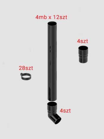 System rur spustowych Bryza 90mm - 48mb