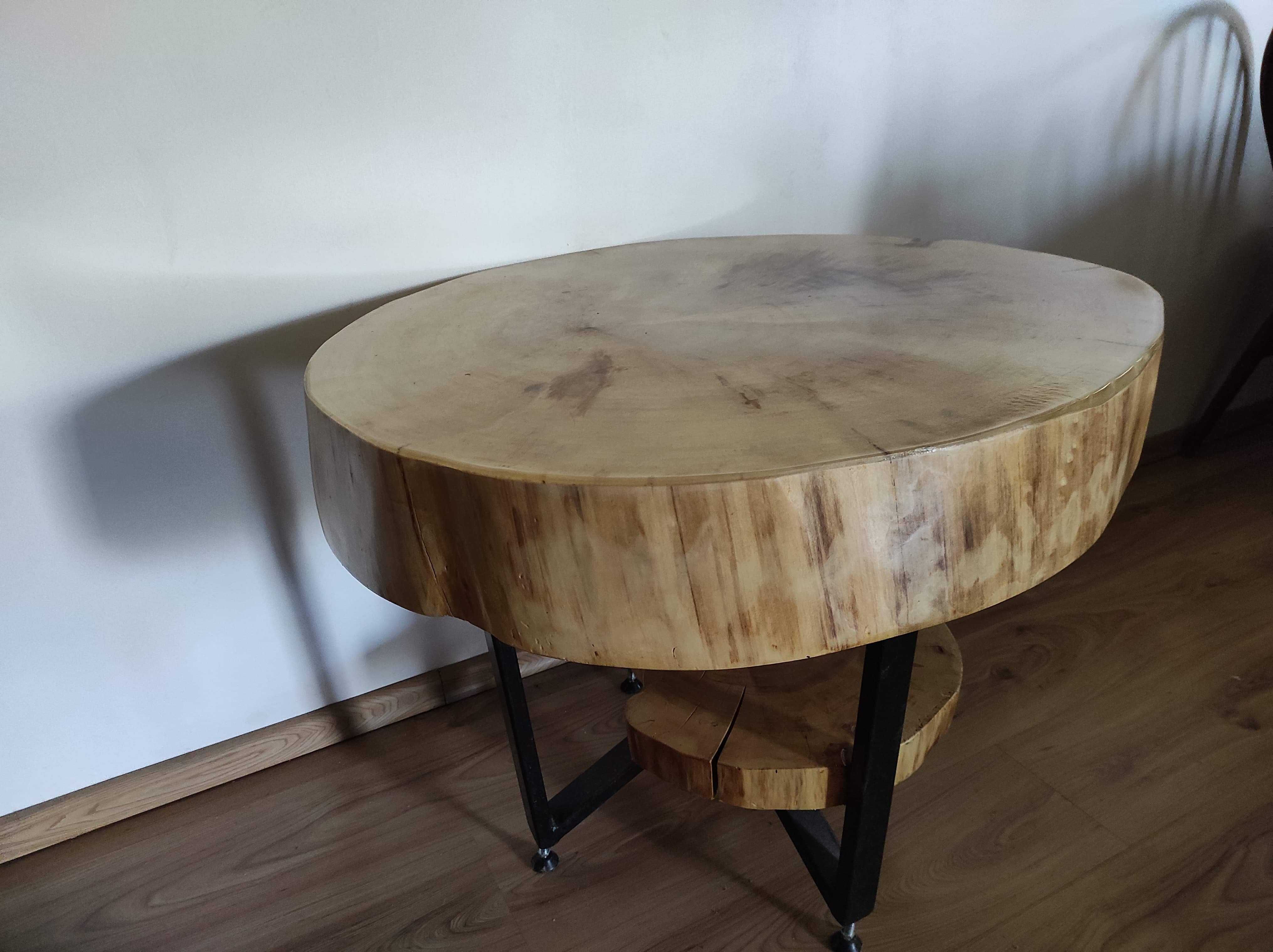 Stół Plaster drewna loft drewno i żelazo