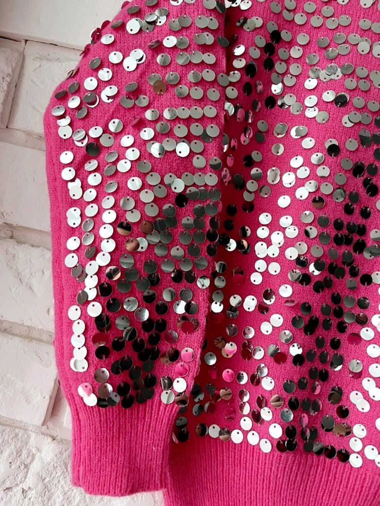 Sweterek dziecięcy różowy akryl 152