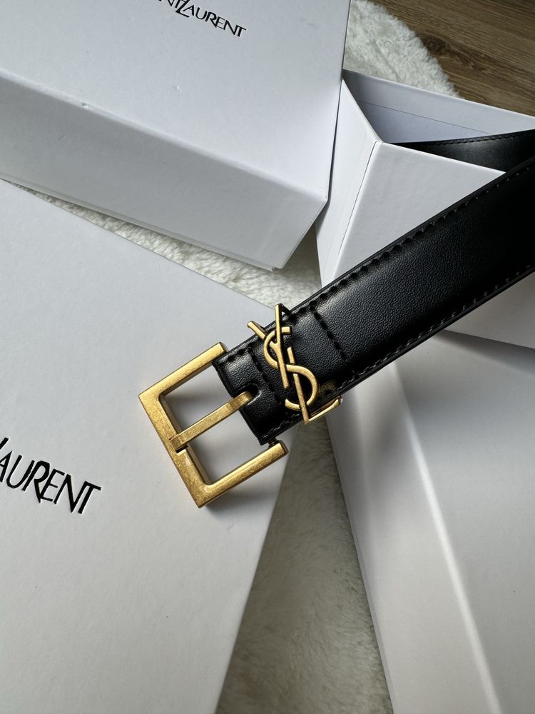 Pasek Saint Laurent, YSL, skora, premium jakosc