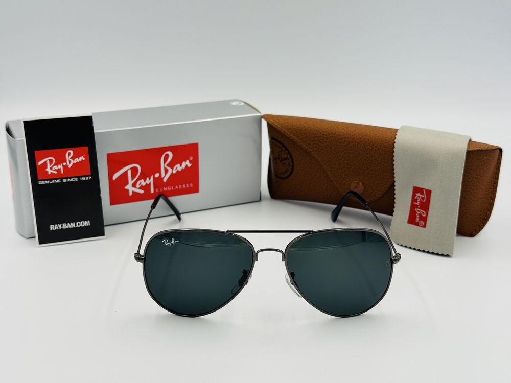Солнцезащитные очки Ray Ban Aviator Metal 3026 Gun-Black 62мм стекло