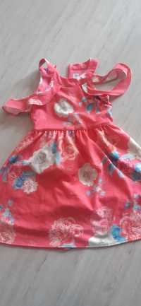 Sukienka suknia komunia  kwiaty mini ładna rozowa