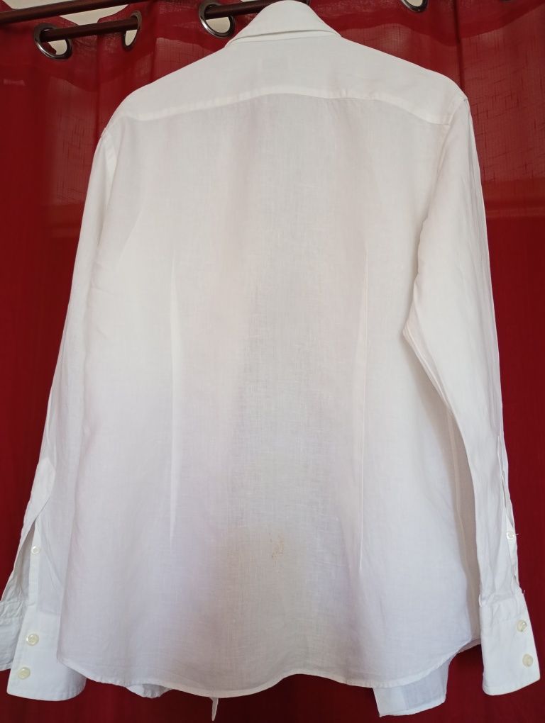 koszula męska lub unisex biała 100% lniana premium ,lato,wakacje