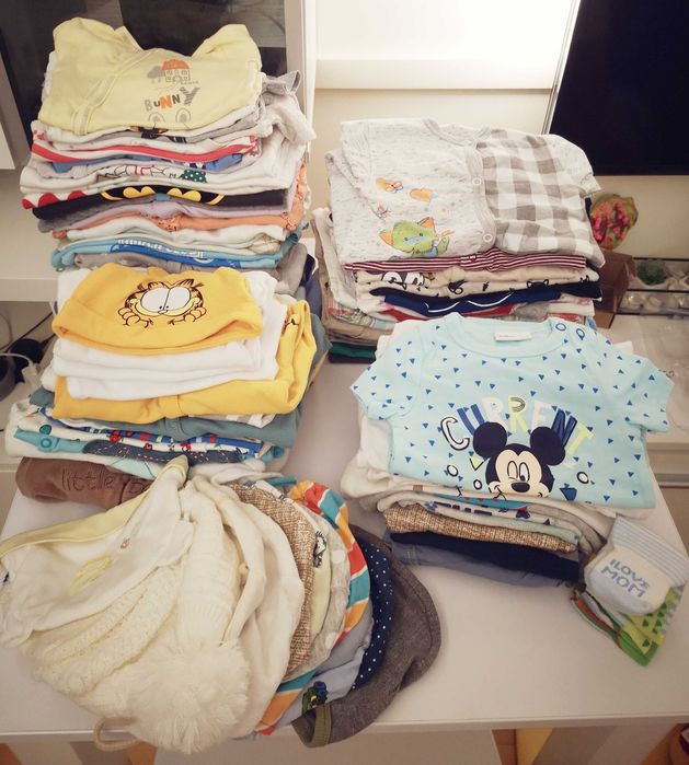 Mega paka zestaw ubranek ponad 80szt. Rozmiar 56-74.Stan bardzo dobry!