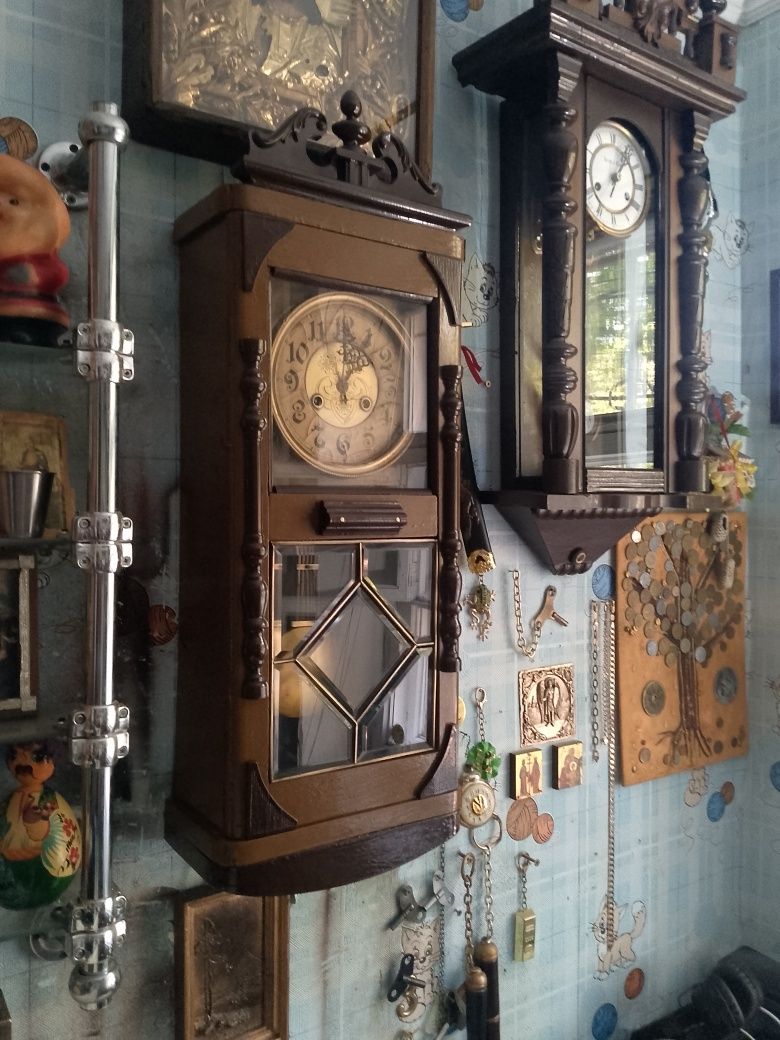 Часы настенные старинные с боем JUNGHANS Германия антиквариат