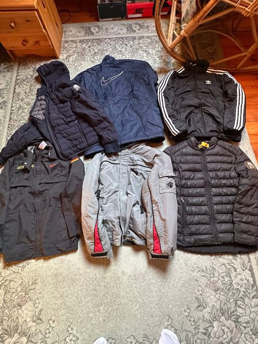 Markowe kurtki używane zimowe puchiwe  Nike Adidas Parajunpers Levis