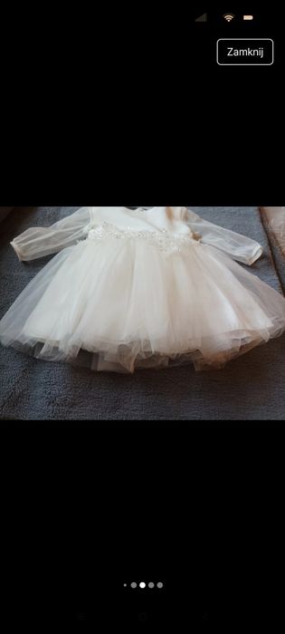 Sukienka chrzest elegancka niemowlęca