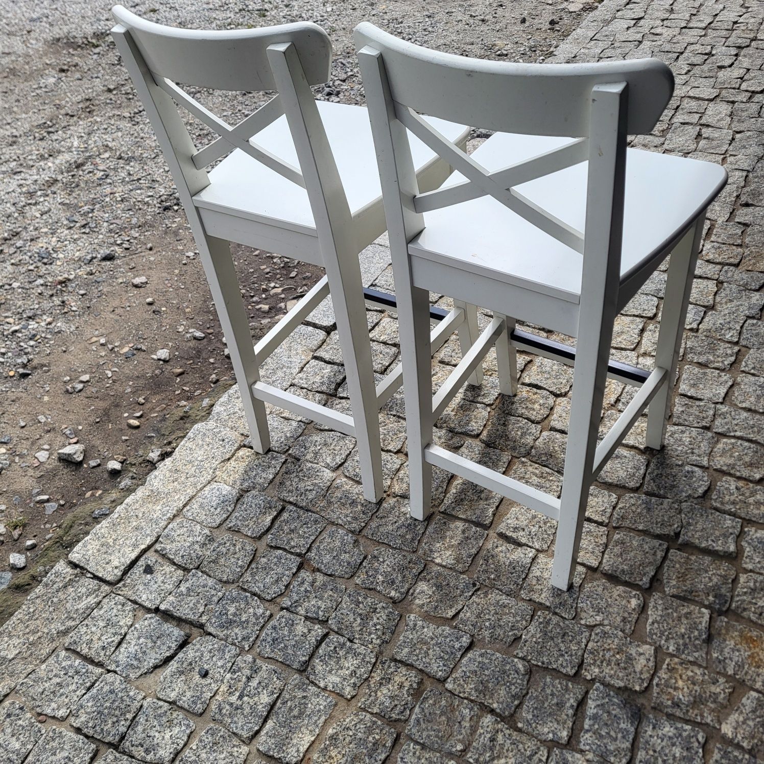 Krzesło krzesła barowe Ingolf Ikea drzewo białe 63cm