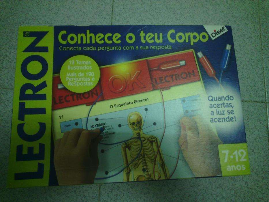 Jogo didatico Conhece o teu corpo. Com indicação da resposta correta.