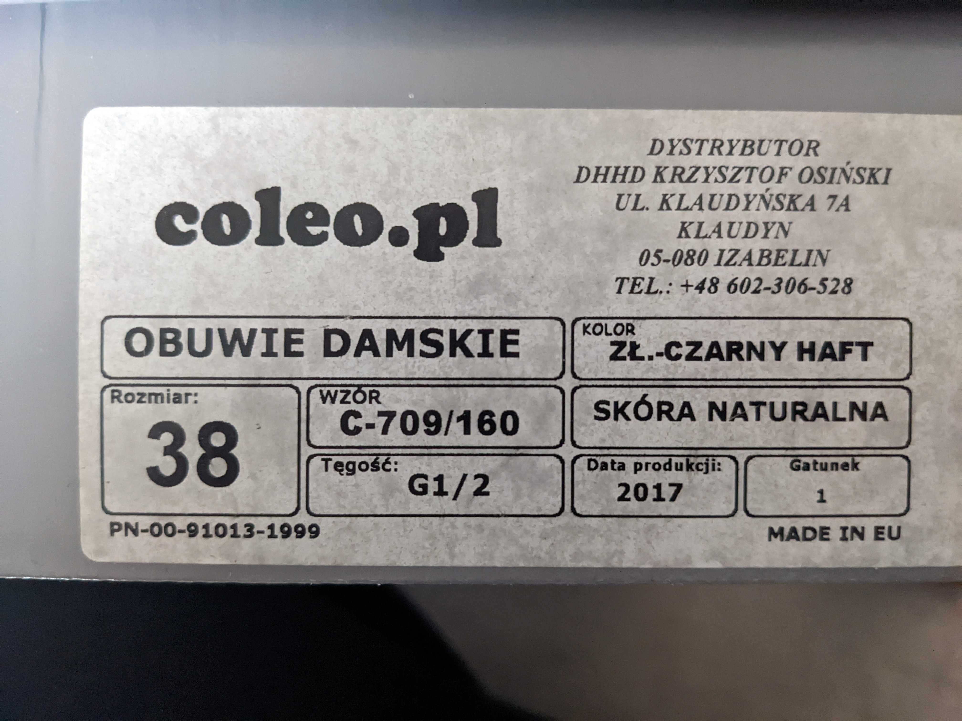 Szpilki coleo 38, piękny wzór