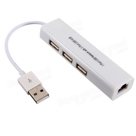 L219 Adaptador USB 2.0 - RJ45 3X USB Macbook Air Apple & PC Novo! <T
