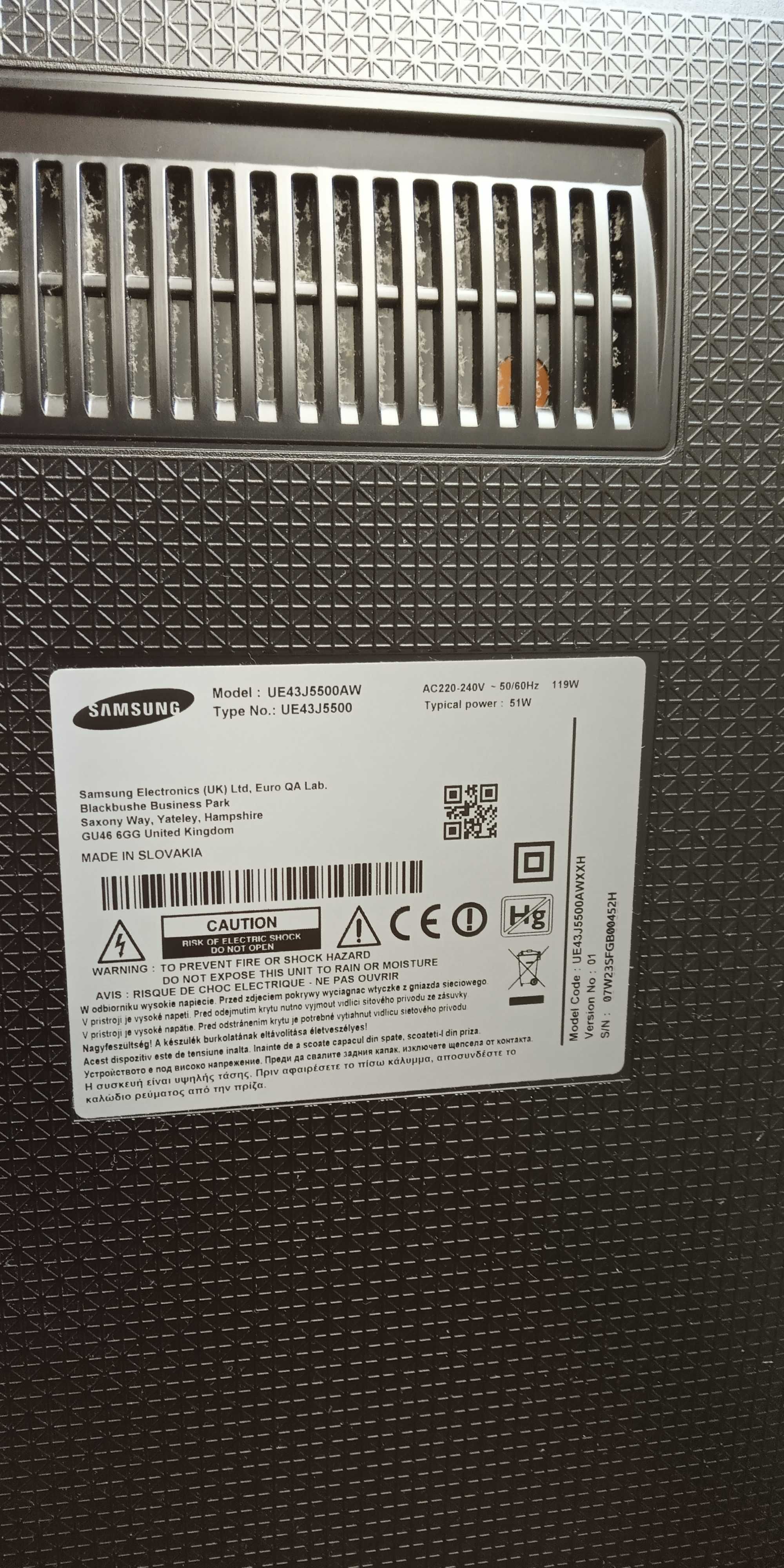 Samsung UE43J5500AW 43" uszkodzony