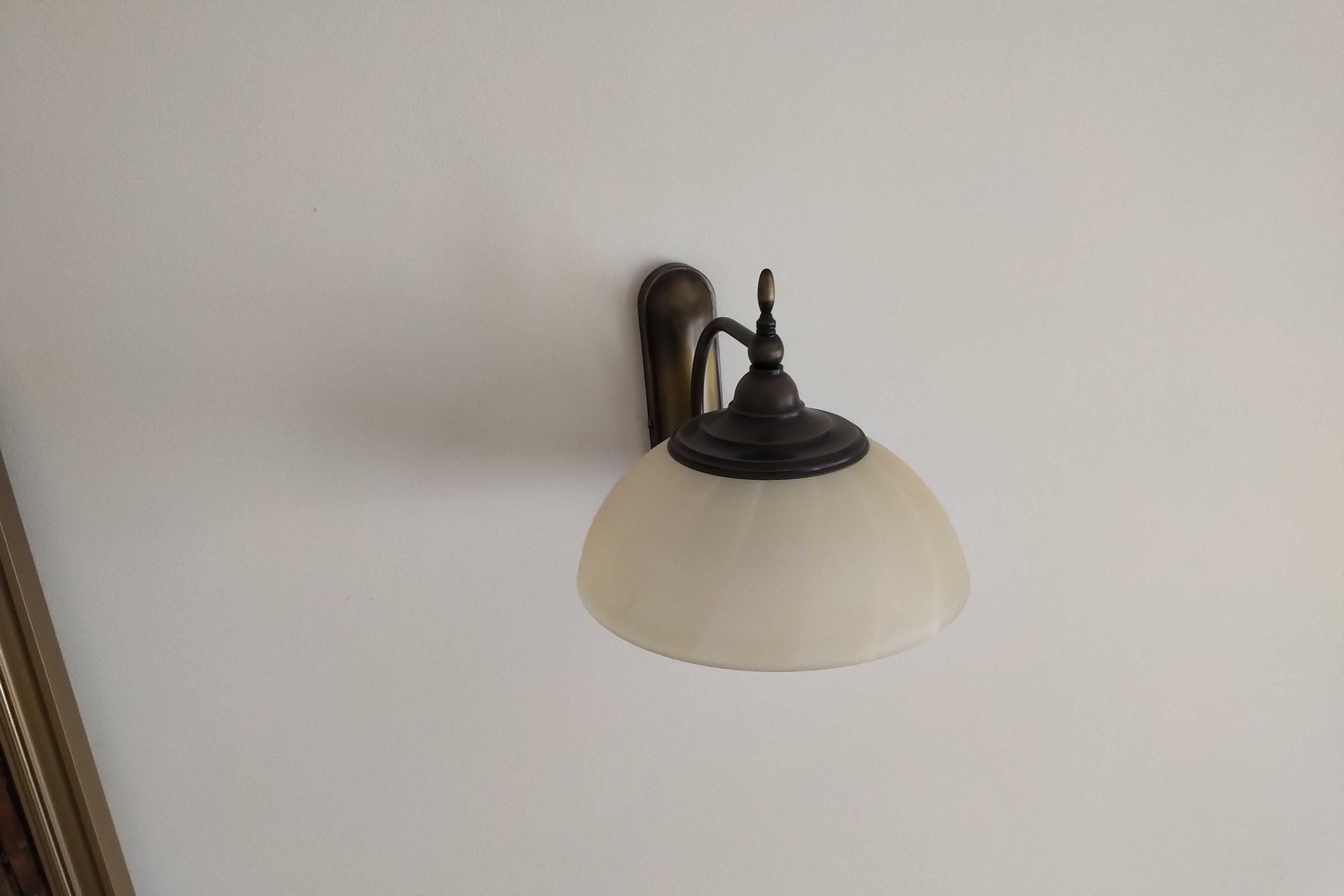Lampa sufitowa mosiężna + dwa kinkiety komplet