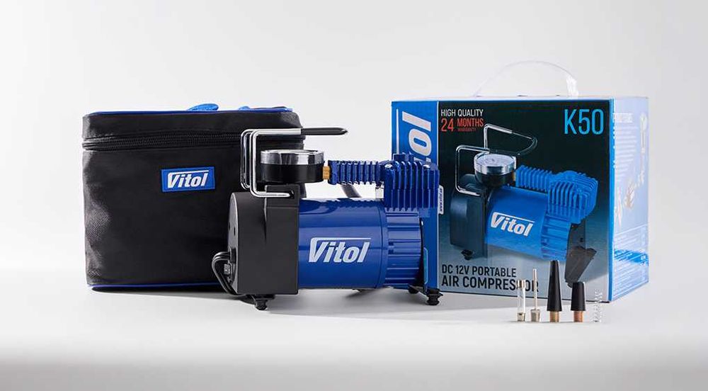 ‼️Компрессор для машины "ViTOL" K-50 150psi/15A/40л/ от прикуривателя