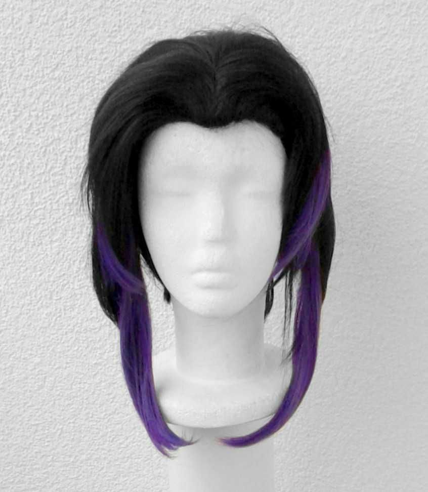 Shinobu Demon slayer czarna peruka z fioletowymi końcówkami wig