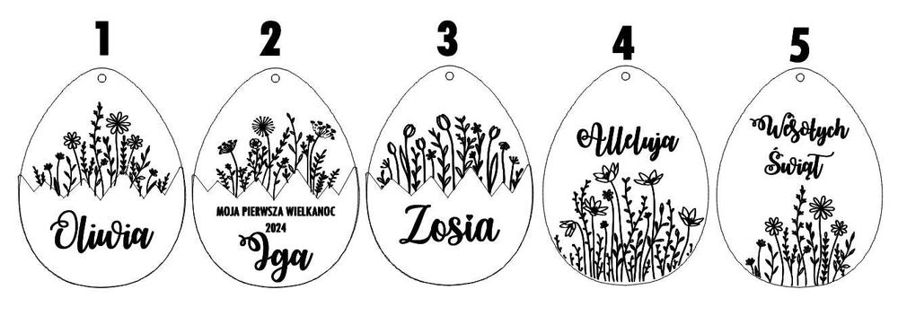 Zawieszka drewniana do koszyczka JAJKO WIELKANOC Imię grawer PREMIUM