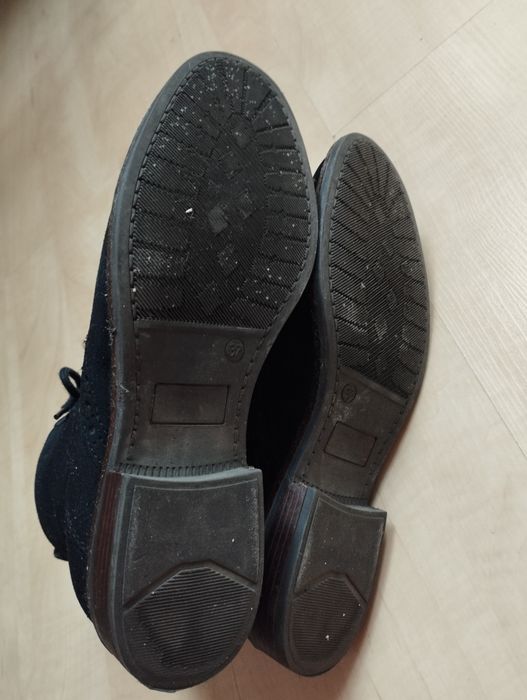 Deichmann 5th avenue czarne botki zamszowe 37