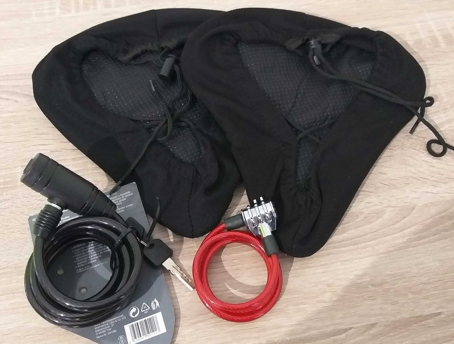 2x Selim de Gel + 2x cadeado + calções almofadados para bicicletas