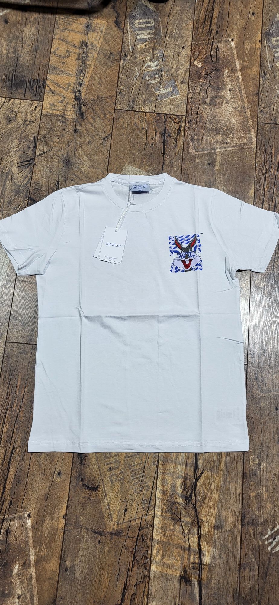 Off white biała koszulka męska t-shirt logo królik bugs S M