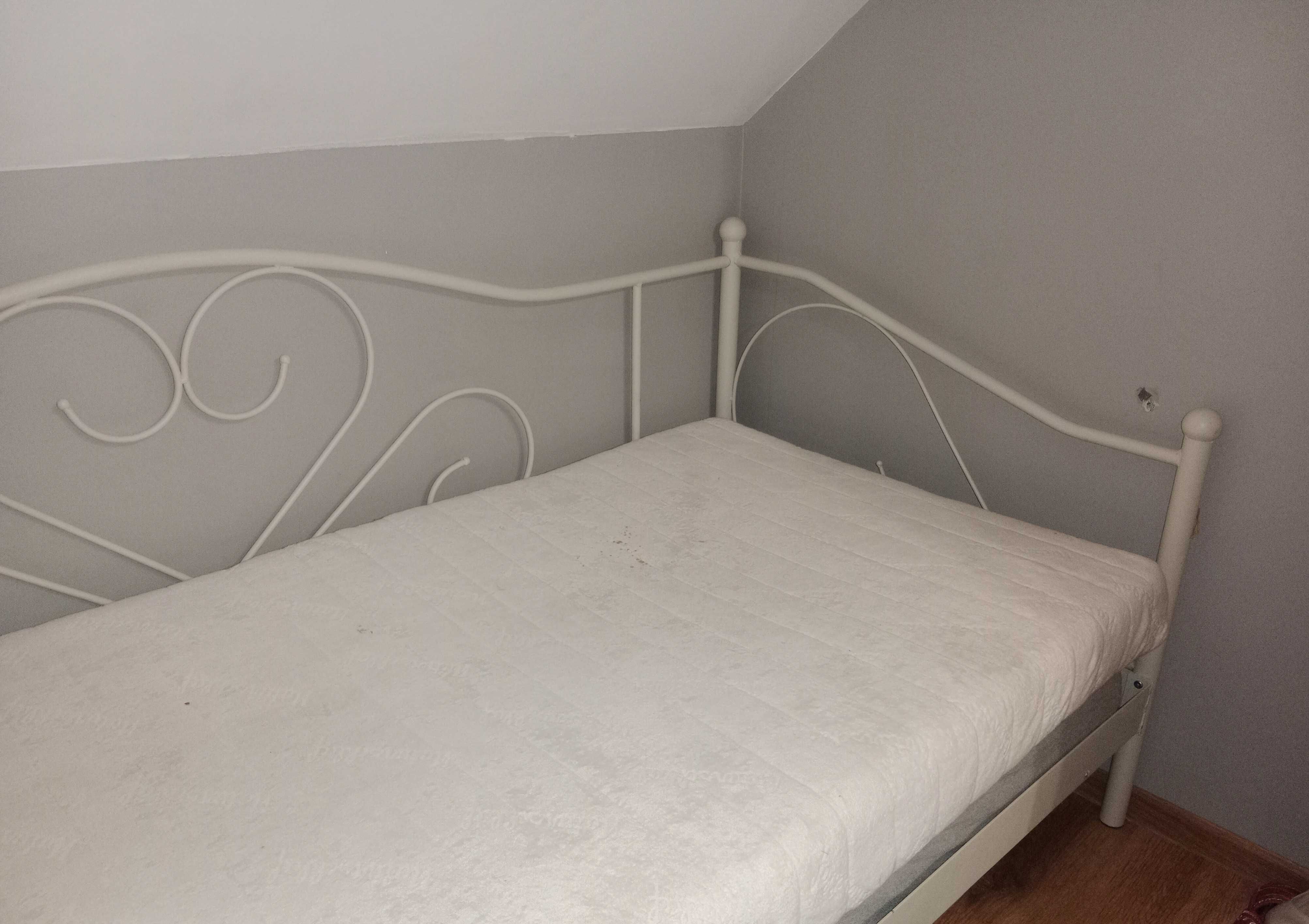 Łóżko metalowe 200x90 dwa materace
