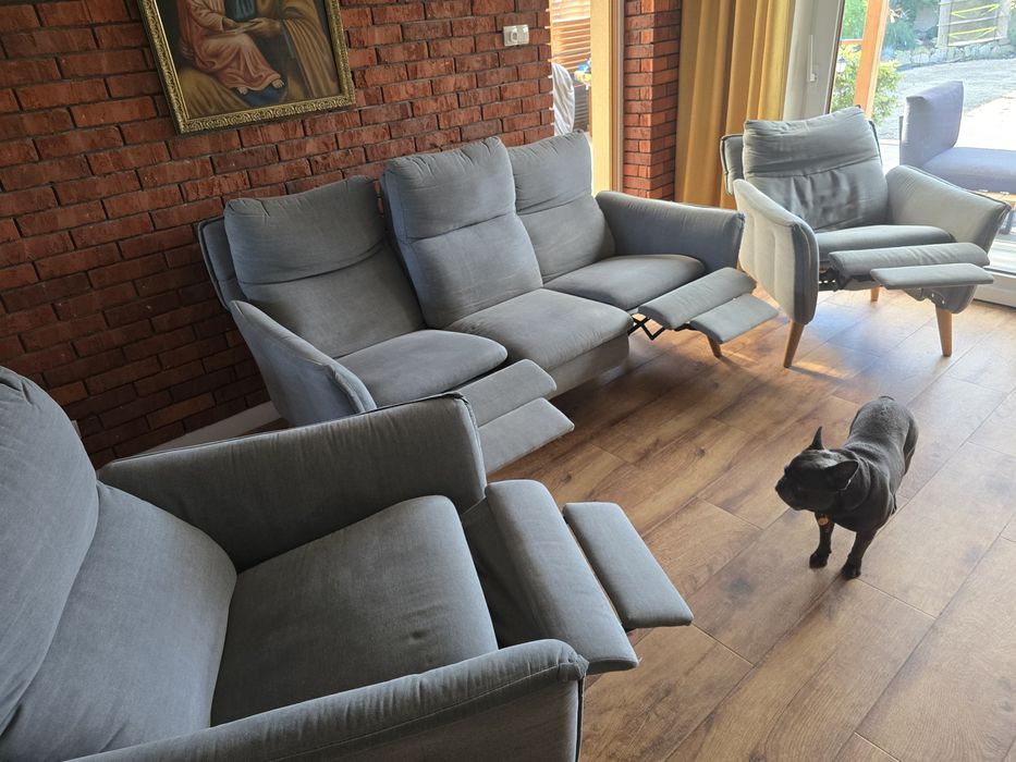 Zestaw wypoczynkowy sofa 3-osobowa + 2 fotele RELAX + 2x pokrowce