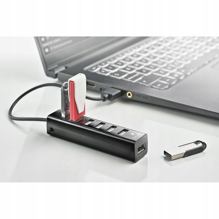 wejsćie hub usb ngs ihub7 tiny ciemny czarny rozszerzenie portów usb