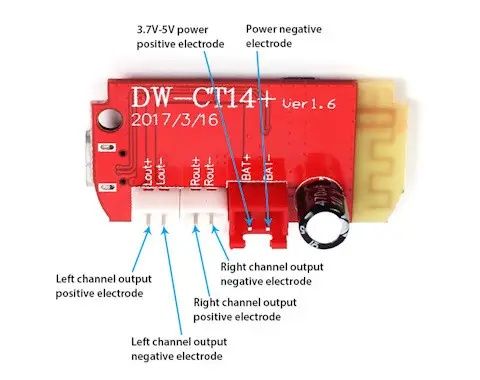 Аудіо підсилювач DW-CT14+, 2х3Вт з bluetooth