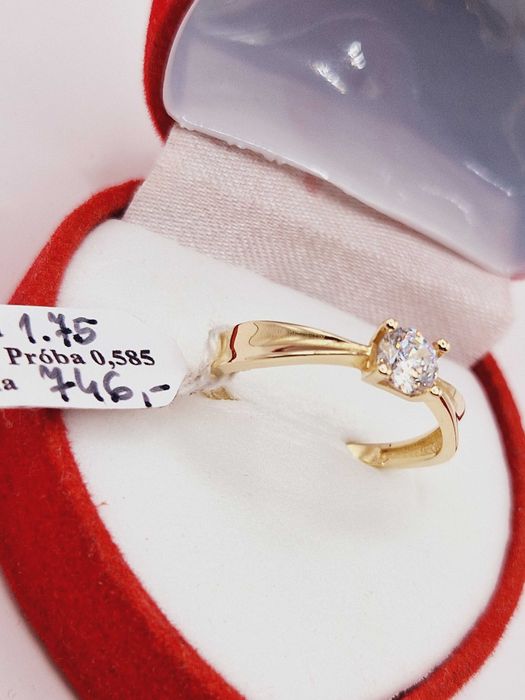 Nowy Złoty Pierścionek pr.585 (14K) Zaręczynowy!