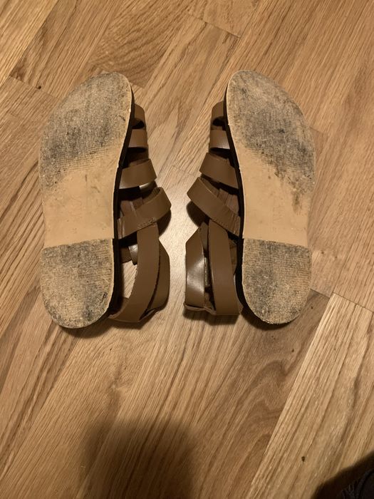 Sandálias Zara Castanhas de pele