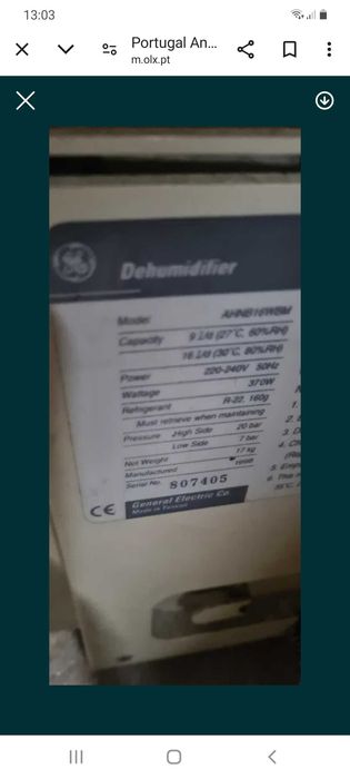 Desumidificador usado