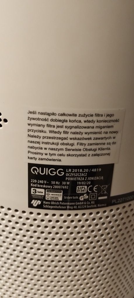 Oczyszczacz powietrzna