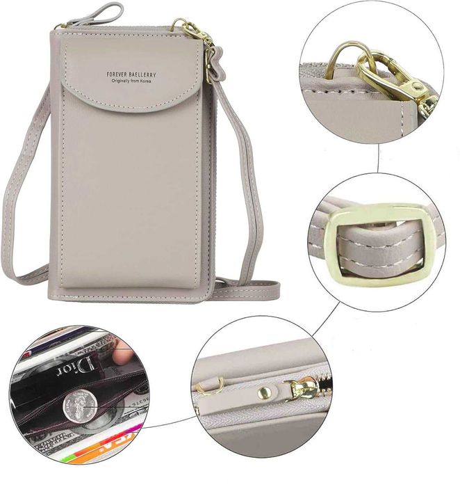 Damska Torebka Na Ramię Crossbody RRANCHARLTU Telefon Jasnofioletowy