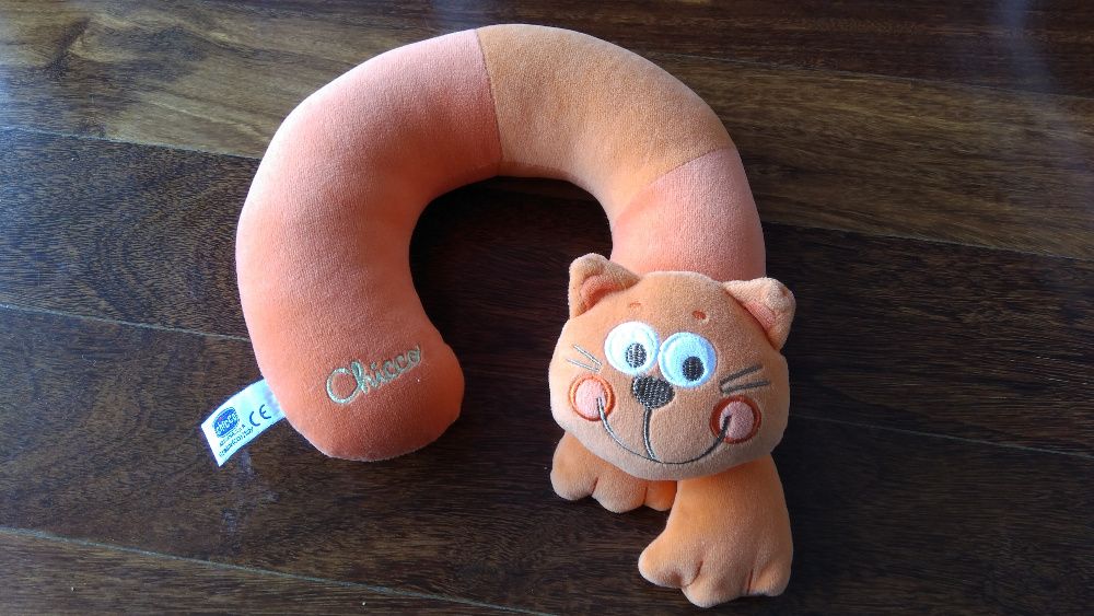 Almofada cervical Chicco gato laranja como NOVA