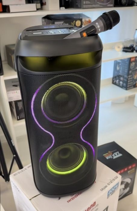 Колонка Bluetooth с аккумулятором на 50Вт, акустика с подсветкой.