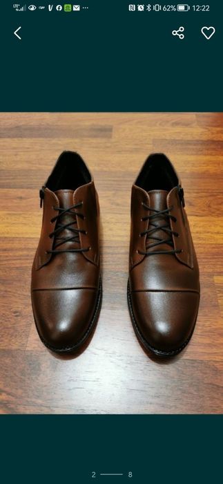 Eleganckie Skórzane Ocieplane Buty Męskie Lekkie Wygodne Tylko Roz.41