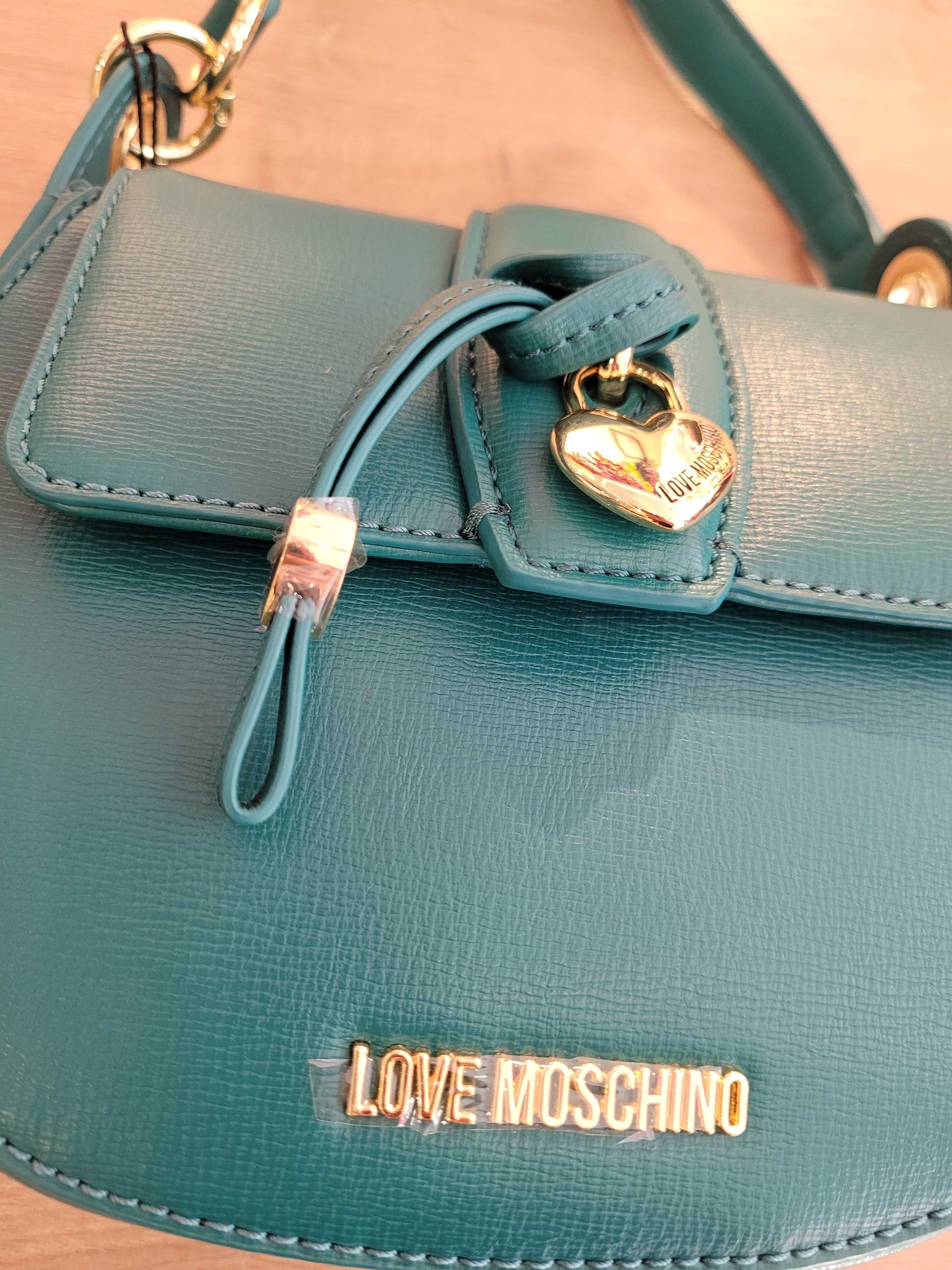 Love Moschino Torebka typu listonoszka butelkowa zieleń