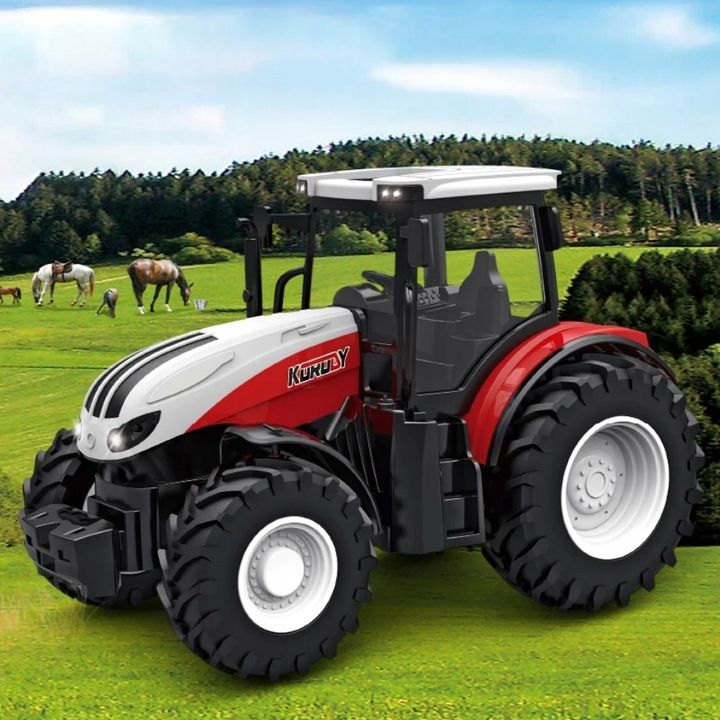Duży Traktor Zdalnie Sterowany Ciągnik Z Przyczepą Rc Pilot