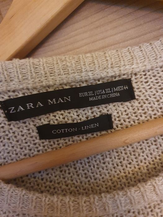 Kremowo beżowy sweter męski Zara, r. XL
