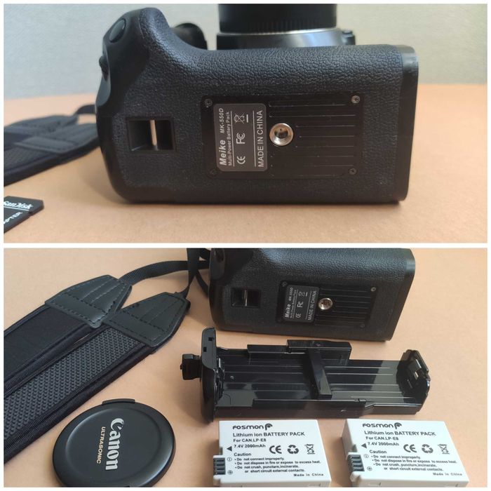 Duży zestaw Canon 600D obiektywy grip akumulatory