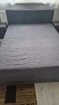 Łóżko tapicerowane szare 160x200