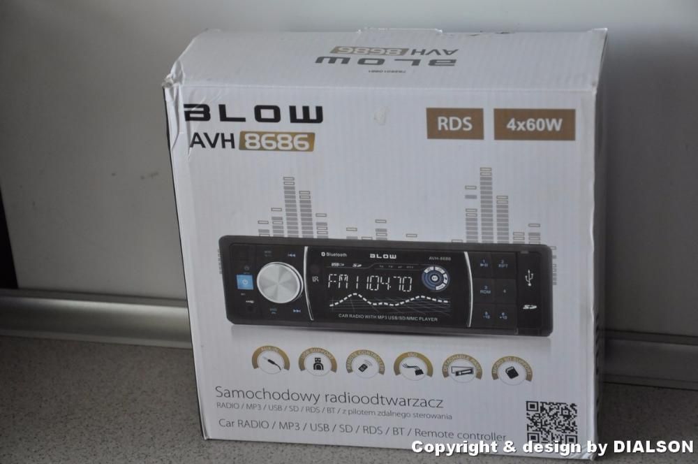 Nowe radio samochodwe BLOW MP3 USB SD AUX RDS Bluetooth 4x 60W FV 23%