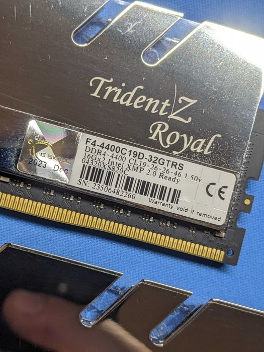 G.SKILL TridentZ Royal Silver 32GB 2x16GB 4400MHz CL19 XMP
