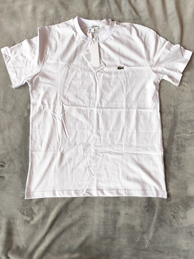 Koszulka męska T-shirt męski Lacoste biały nowy